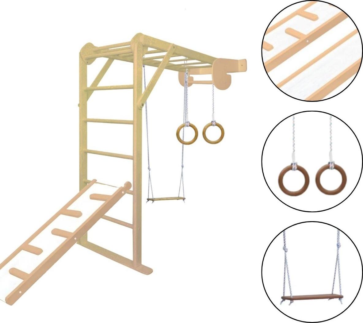Mini Plus Sprossenwand Klettergerüst indoor aus Holz für Zuhause