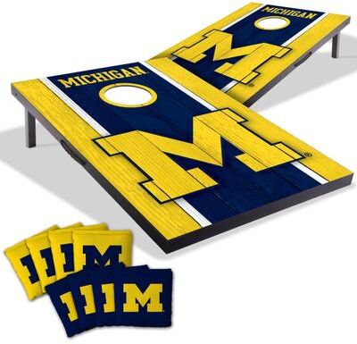 Skip's Garage Michigan Wolverines NCAA Compact 2x3 Tailgate Cornhole Board Set