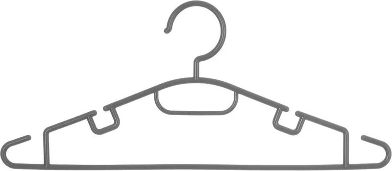 5five kunststof kleerhangerset grijs, 10 stuks, Breedte: 40 cm