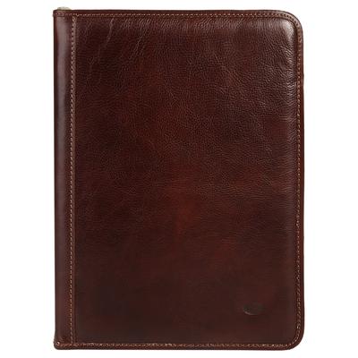 Dokumententasche PIKÉ "PIKÉ Herren, Damen echt Leder, Made in Italy", Damen, Gr. B/H/T: 34cm x 25cm x 2cm onesize, braun, Leder, beschichtet, glänzend, Taschen, echt Leder, Made in Italy