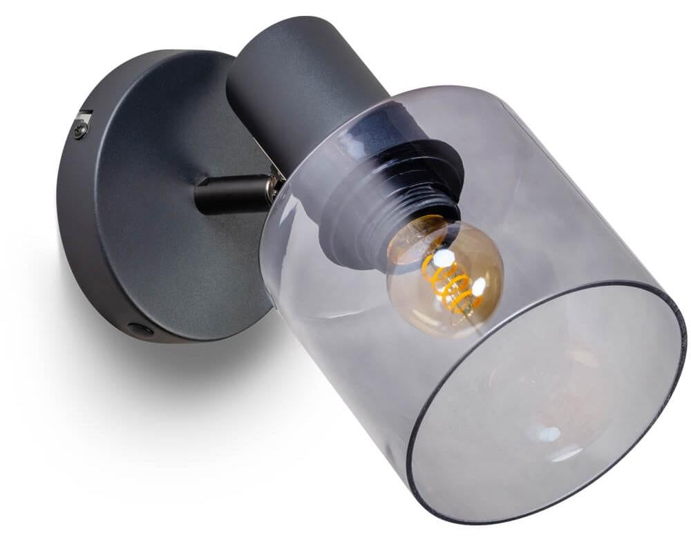 ETH Wandlamp Sledge met Smoke Glas