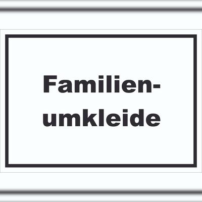 HB-Druck Familienumkleide Schild mit Text waagerecht A2 (420x594mm)