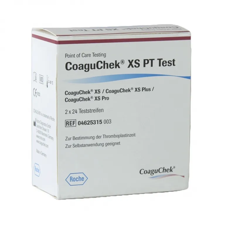 Roche Diagnostik CoaguChek XS PT Test (2 x 24 Stück), zur quantitativen Bestimmung der Thromboplastinzeit 04625315016