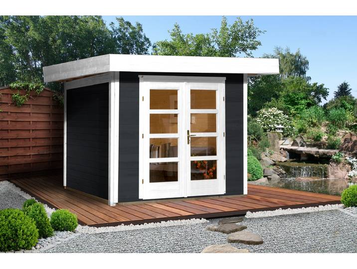 weka Komfort Designhaus 126 Plus Gr.1 anthrazit, Farbe:anthrazit, Dachform:Flachdach