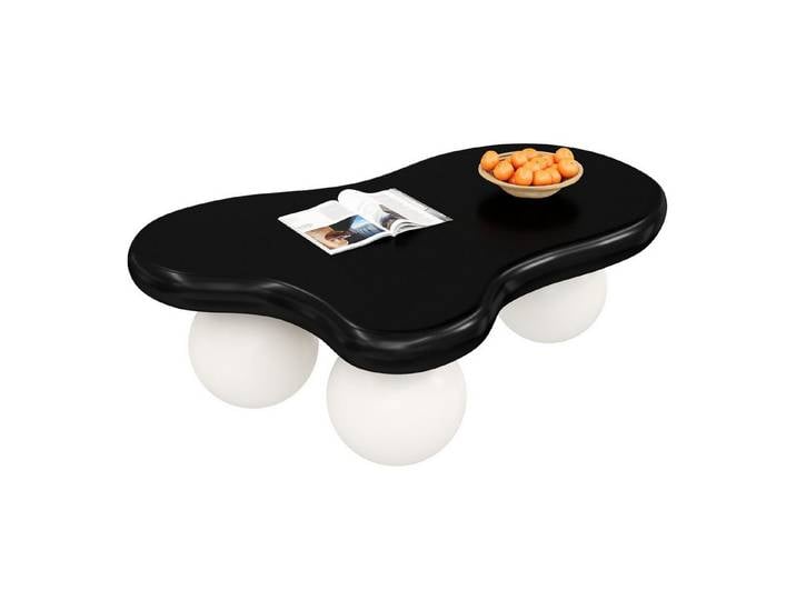 OKWISH Couchtisch Wolkenform+Rundbein-Design (Satztisch, Wohnzimmertisch, Beistelltisch, 1-St., für modernes Wohnbereiche), mit LED-Beleuchtung – 16 Farben wählbar