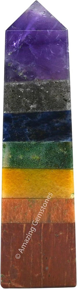 Zeven Chakra Kristallen Toren Obelisk voor Healing en Reiki