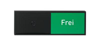 Schiebeschild Frei-Belegt für Türschild Lyon, selbstklebend, B 150 x H 50 mm, schwarz