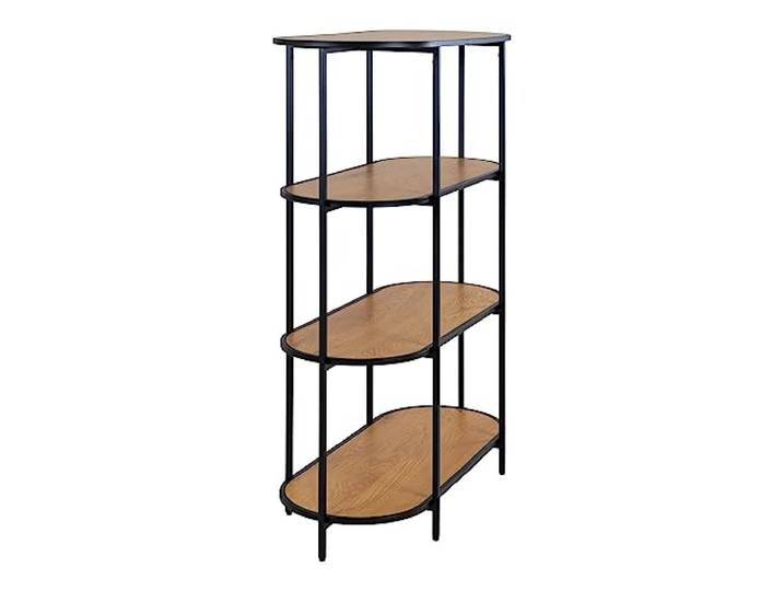 House Nordic Vita Shelf - Ovales Regal mit schwarzem Rahmen und 4 braunen Böden