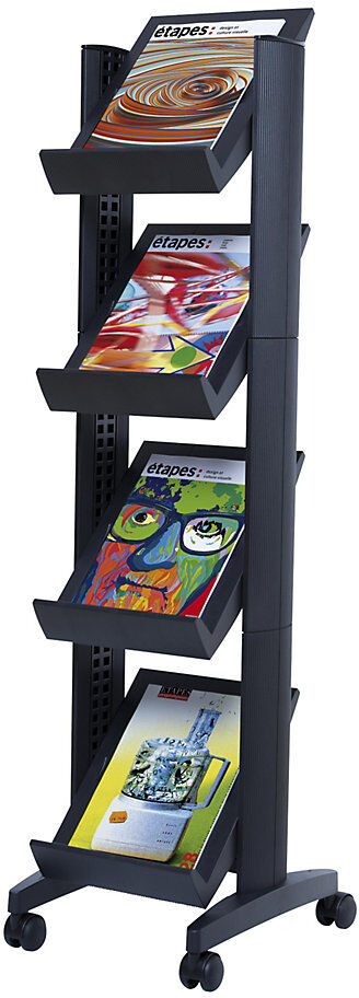 Prospektständer aus Polystyrol, für 4 x DIN A4, schwarz / schwarz EasyDisplay