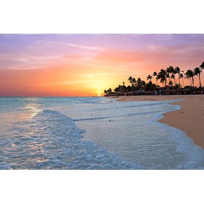 Fototapete PAPERMOON "Aruba Beach Sunset", bunt, B:4m L:2,6m, Vlies, Tapeten
