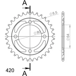 Supersprox Stahl-Kettenrad 420 32Z (Schwarz)