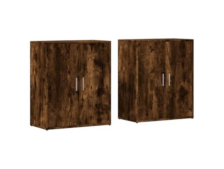 Sideboards 2 Stk. Räuchereiche 60x31x70 cm Holzwerkstoff Holzwerkstoff, feucht abwischbar, Stauraum für Bücher, Zeitschriften, Dokumente, Oberplatte für Lampen