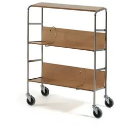 Aktenwagen lang mit Abdecketage, max. 75 kg Eiche Laminatboden, Abmaße: 800x340x1060 mm
