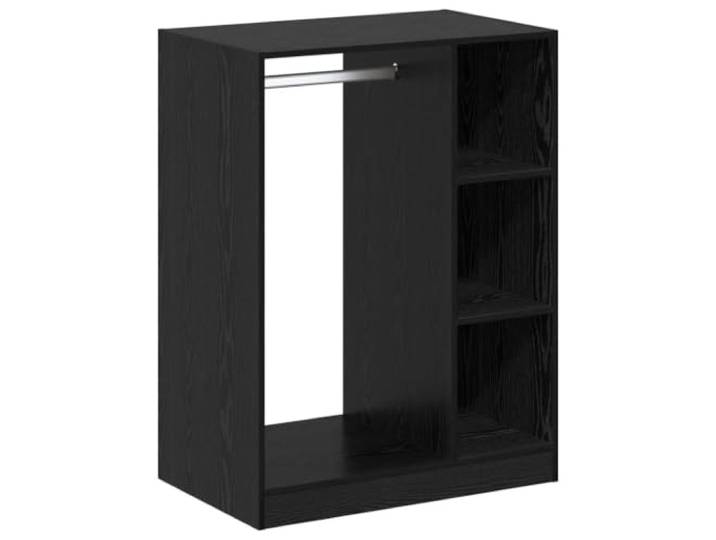 Helloshop26 Moderner rechteckiger Schrank mit 3 Einlegeböden, großzügiger Stauraum innen, Eichenholz, schwarz, 02_0052520