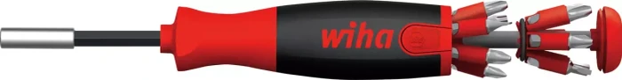 Wiha Schraubendreher mit Bit Magazin LiftUp 25, 12-tlg., 1/4" (schwarz/rot, magnetisch)