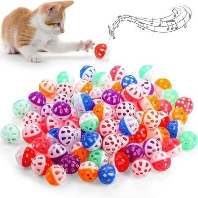 Uplift Picks Jingle Bell Cat Toy Balls Bulk Pack For Chasing Pouncing And Kitten Play 50 Pcs