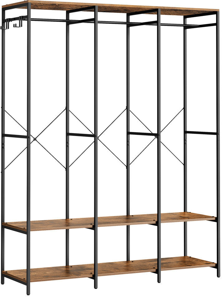 Borough Wharf Anique 141 cm Adjustable Clothes Rack Brown