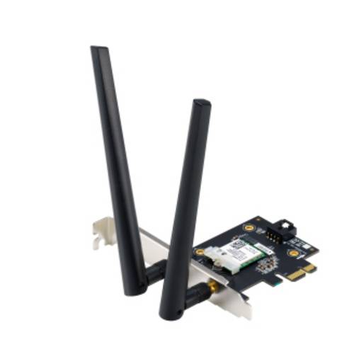 ASUS PCE-AXE5400 PCI-E Adapter WiFi 6E (802.11ax), Tri-Band, bis zu 5.400 Mbit/s, Bluetooth 5.2, PCI-Express x1