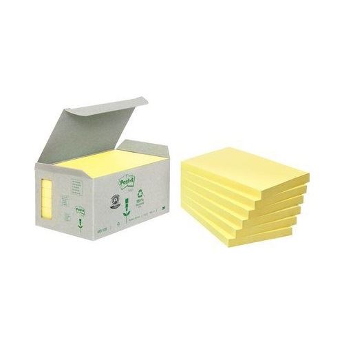 Post-it Recycling Notes 654 Haftnotizen gelb, 6 Blöcke 127 x 76 mm