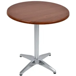 DELUKE Bistrotisch VIDOL Ø70cm Rund Dunkelbraun Holz Cafétisch Bartisch Gartentisch Outdoor-Esstisch