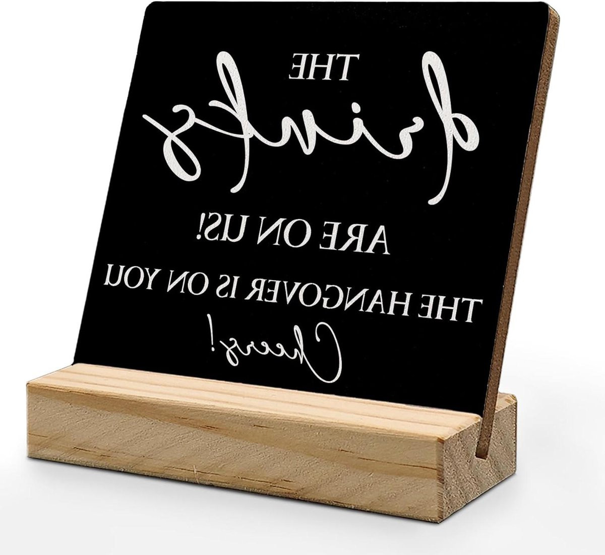 Houten Plaquette Decoratief Bord Zwart 10x10 cm
