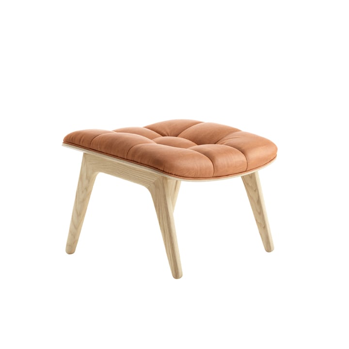 NORR11 Mammoth Hocker (Gestell Eiche natur, Dunes Leder cognac) Gestell Eiche natur, Dunes Leder cognac W1Mam14054FSConavl21000