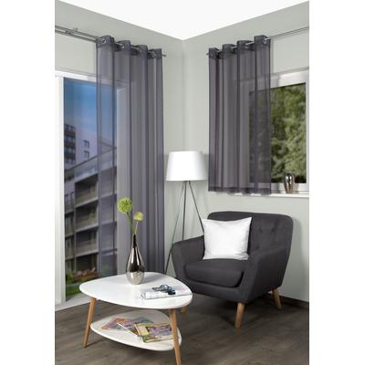 Gardine HOME WOHNIDEEN "DOLLY", grau, B:140cm H:245cm, Voile, Polyester, Gardinen, Gardine, transparent