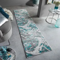 Läufer abstrakt Grün-Grau 80 x 300 cm - OUSE   Kadima Design