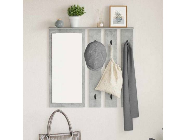 Vestiaire - meuble d entree Vidaxl Porte-manteau mural avec étagère Gris béton 84 x 10 x 80 cm