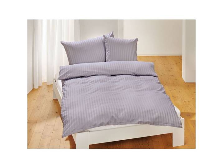 Bio-Satin-Bettwäsche uni gestreift – Duvetbezug – 160x210 cm