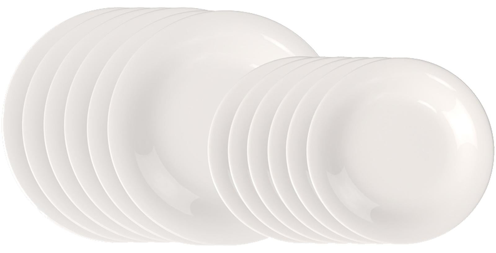 Villeroy & Boch Essential Teller-set, 12 stuks, Wit