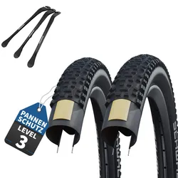 2 x Schwalbe Reifen Rapid Rob Schwarz 26 x 2,25 (57-559) + MSZweirad Reifenheber