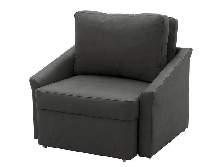 Boxspring-Schlafsessel Befasy Schwarz Kunstleder Jami 108 x 86 x 96cm