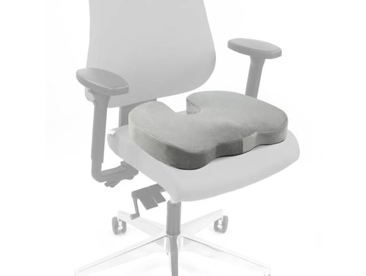 hjh OFFICE Coussin d'assise orthopédique MEDISIT VIII rafraîchissant & Respirant\, Coussin de Chaise Ergonomique\, Rembourrage Mousse/Gel\, Gris Velours