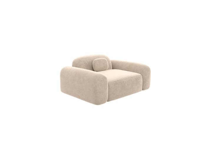Design Loungesessel „Ravello“ mit Samtbezug Samtbezug Cream BLOOMINGLOFT Collection