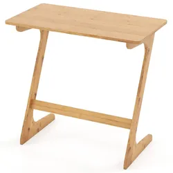 Helloshop26 - Z-förmiger Beistelltisch 75 x 40 x 70 cm multifunktional rustikales Design natürlicher Bambus 20_0013864