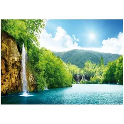 FOTOTAPETE Wasserfall 3D Natur 200x140