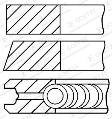 Goetze Engine Kolbenringsatz 0830760000 Für Opel