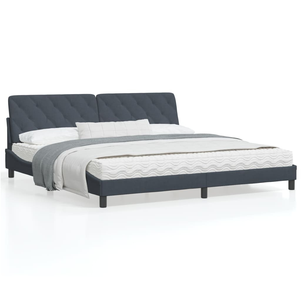 Prolenta Bedframe met LED-verlichting en matras, gestoffeerd, 200 x 200 cm
