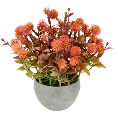 Kunstpflanze I.GE.A. "Margerite im Topf", rot, B:20cm H:23cm L:20cm T:23cm, Kunststoff, Kunstpflanzen, Kunstpflanze, Künstliche Blumen Blütenbusch Busch Tischdeko Pflanze Kunstblumen Deko