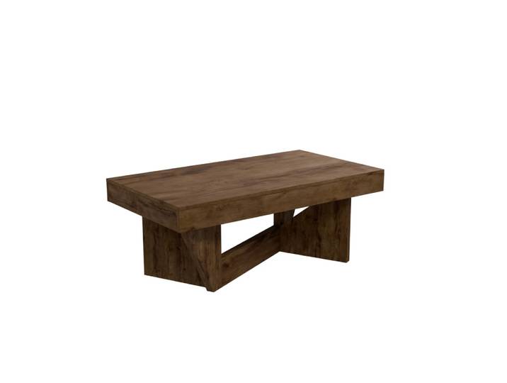 Table basse relevable effet noyer