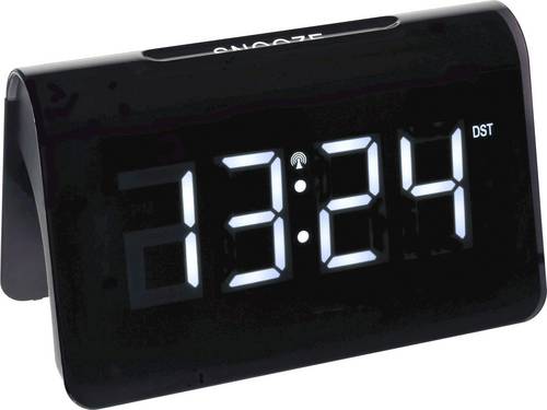 TFA Dostmann 60.2543.02 Funk Wecker Schwarz Alarmzeiten 1 Großes Display