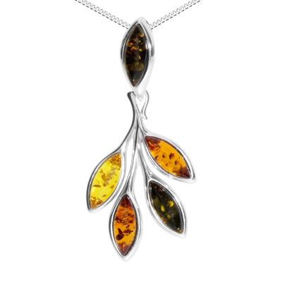 Kette mit Anhänger OSTSEE-SCHMUCK "- Elena - Silber 925/000 - Bernstein" Gr. 42, silber (silber 925, silberfarben, weiß), Schmuck_Sets, Damen, 42, Silber 925 (Sterlingsilber)