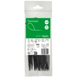 Schneider Electric IMT46408 Kabelbinder Thorsman, Abmessung: 160X2,5 mm, VPE=100 Stück Farbe schwarz