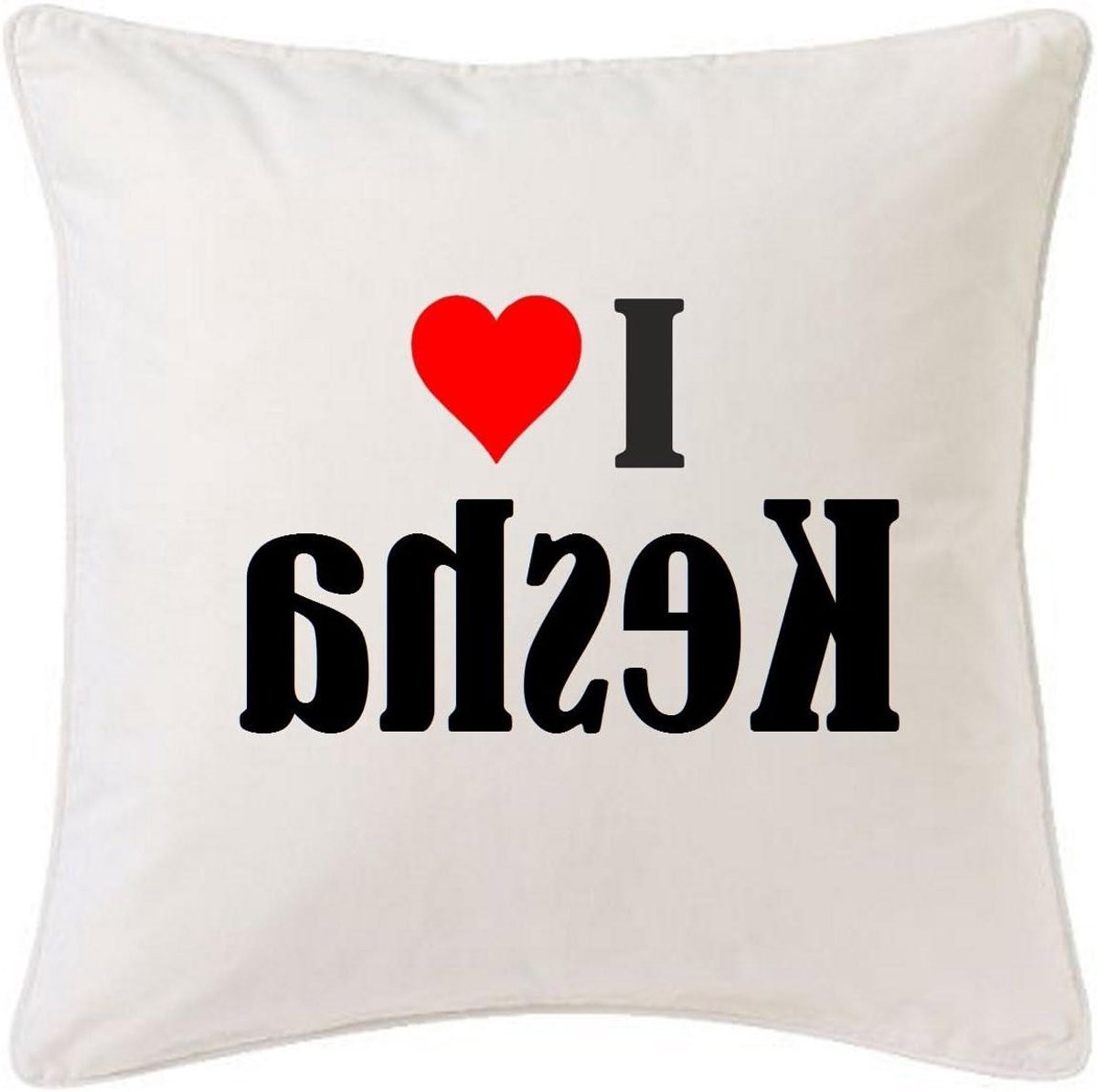 Wit Kussensloop I Love Kesha Vierkant met Ritssluiting 40 x 40 cm