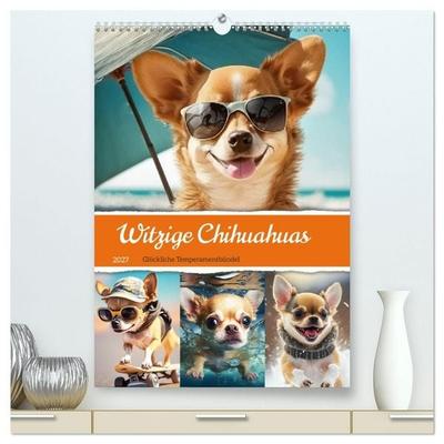 Witzige Chihuahuas. Glückliche Temperamentbündel (hochwertiger Premium Wandkalender 2027 DIN A2 hoch), Kunstdruck in Hochglanz