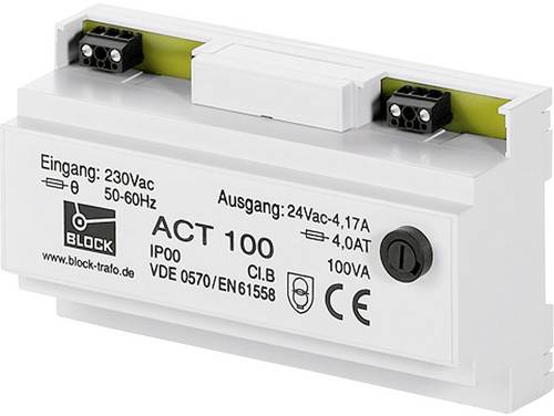 Block ACT 10 Sicherheitstransformator 1 x 230 V/AC 1 x 24 V/AC 10 VA 0.416A