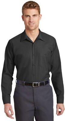 Red Kap SB12 Long Sleeve Striped Industrial Work Shirt in Charcoal size 5XLR   Polyester Blend CS10, SP10