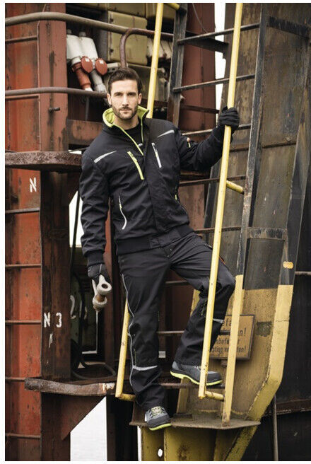 Terrax Pilotenjacke Workwear Gr.L noir/vert lime TERRAX (61535-1048-L)