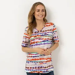 IN-PRINT Shirt 1/2-Arm bedruckt V-Ausschnitt